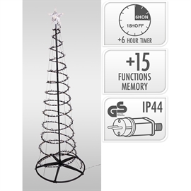 LED Juletræ med Timer 640LED, 180cm, Hvid/Varm hvid