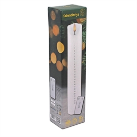 LED Kalenderlys med Tal 1-24 Bloklys 27 cm i Voks, Hvid