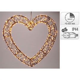 Metal Julehjerte med 720 LED 48x46 cm – Varm Hvid