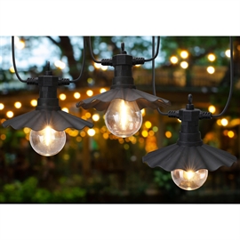 LED Party Lyskæde 2,5 m, 6 LED Filament Pærer med Bølgeformede Skærme, Varm Hvid 