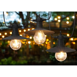 LED Party Lyskæde 2,5 m, 6 LED Filament Pærer med Glatte Skærme, Varm Hvid 