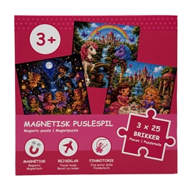 Magnetisk Puslespilsbog Magiske Eventyrer 3 x 25 Brikker, Fra 3 år