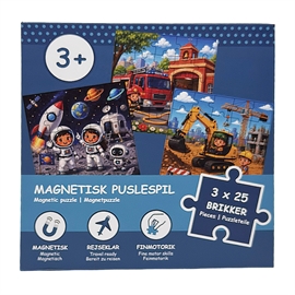 Magnetisk Puslespilsbog Hverdagens Helte 3 x 25 Brikker, Fra 3 år