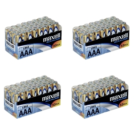 Maxell LR03/AAA Alkaline Batterier 4-Pak 1,5 V, 128 stk.