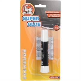 Mr. Glue Superlim Hurtigtørrende og Tyndtflydende Sekundlim, 2 g 