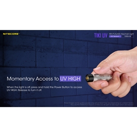 Nitecore TIKI UV Genopladelig Nøgleringslygte med UV Lys 70 lumen 