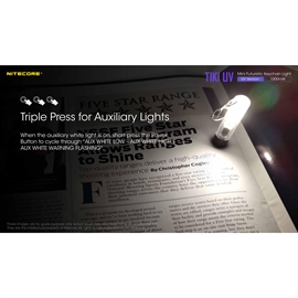 Nitecore TIKI UV Genopladelig Nøgleringslygte med UV Lys 70 lumen 