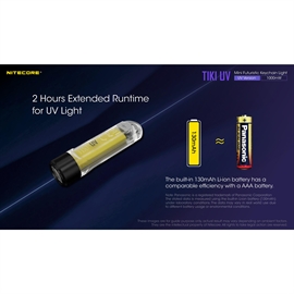 Nitecore TIKI UV Genopladelig Nøgleringslygte med UV Lys 70 lumen 