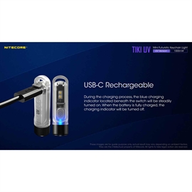 Nitecore TIKI UV Genopladelig Nøgleringslygte med UV Lys 70 lumen 