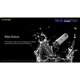 Nitecore TIKI UV Genopladelig Nøgleringslygte med UV Lys 70 lumen 