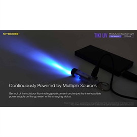 Nitecore TIKI UV Genopladelig Nøgleringslygte med UV Lys 70 lumen 