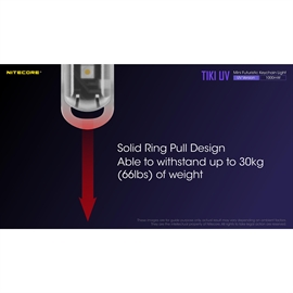 Nitecore TIKI UV Genopladelig Nøgleringslygte med UV Lys 70 lumen 