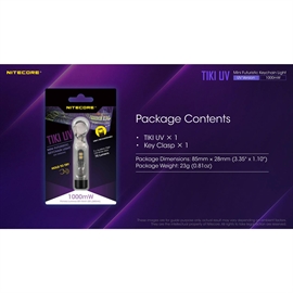Nitecore TIKI UV Genopladelig Nøgleringslygte med UV Lys 70 lumen 