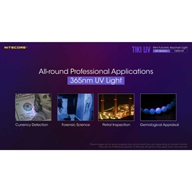 Nitecore TIKI UV Genopladelig Nøgleringslygte med UV Lys 70 lumen 