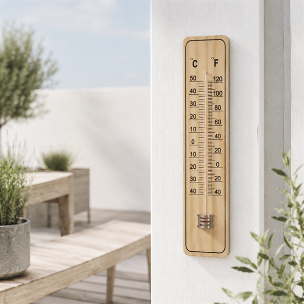 Pro Garden Termometer i Træ – 22,5 cm