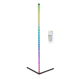 Grundig LED Hjørnelampe 140 cm – Flerfarvet Gulvlampe, Sort