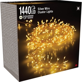  Led Cluster Lyskæde Silverwire 14,4 m 1440 LED, Varm Hvid