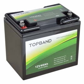 Topband Lithium batteri 12volt 40Ah (parallel + serie forbindelse)