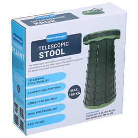 Mannsberger Teleskopskammel 45 cm – Foldbar Stol, Grøn
