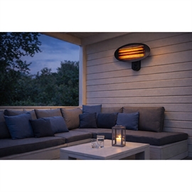 Terrassevarmer Udendørs Vægmodel 2000W, Sort