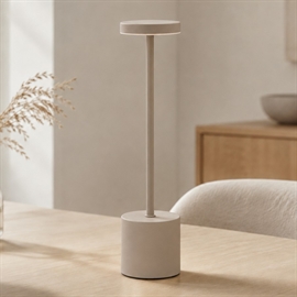 Trådløs Bordlampe med Touch og Dæmper 34 cm, Lys Brun