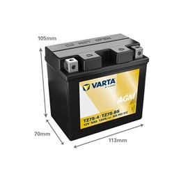 Varta Powersports AGM 505 902 012 MC batteri 12 volt 5Ah (+pol til højre)