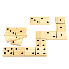 Domino Spil XL i Træ Havespil med 28 brikker 15 x 7,5 cm