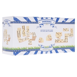 Domino Spil XL i Træ Havespil med 28 brikker 15 x 7,5 cm